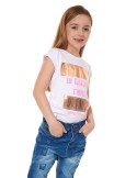 Mädchen-T-Shirt mit Aufschrift, weiß NDZ8194 – Online-Shop – Boutique